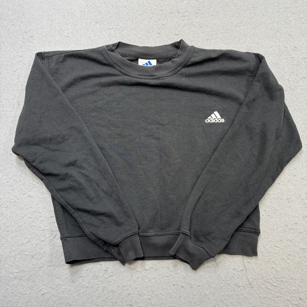 Vintage 90s Adidas Sweatshirt Men's Small Black Crewneck Pullover Lounge